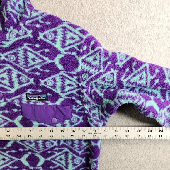 Patagonia Synchilla Sweater Womens XS Ikat Big Fish T-Snap Fleece Aztec Tribal - Picture 10 of 14